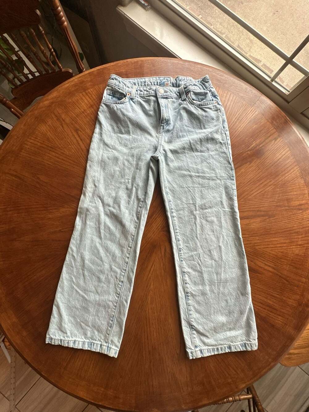Cat & Jack Girls Light Wash Denim Wide Leg Jeans Size 14
